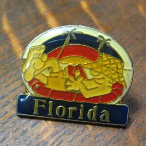 Florida USA 1970's Vintage Groovy Lapel Pin